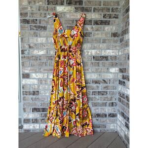 LOFT Paisley Floral Tie Waist Tiered Maxi Dress Size S Cottagecore Beachy Attire